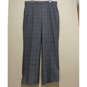 Dana Buchman Plaid Pull On Pants Womens 16 Stretch Preppy Straight Leg Trousers